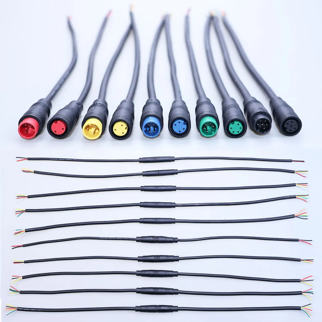 M6 M8 Wasserdichtes Kabel 2/3/4/5/6 Pin Stecker-Buchse Elektrofahrrad-Verbindungskabel E-Bike Display-Kabel Sensor-Verbindungskabel – Detail 5