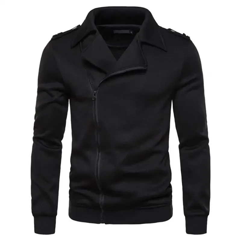 

2023 Autumn/Winter New Product Men's Oblique Front Cardigan Polo Solid Color Sweater Fashion Slim Fit Coat
