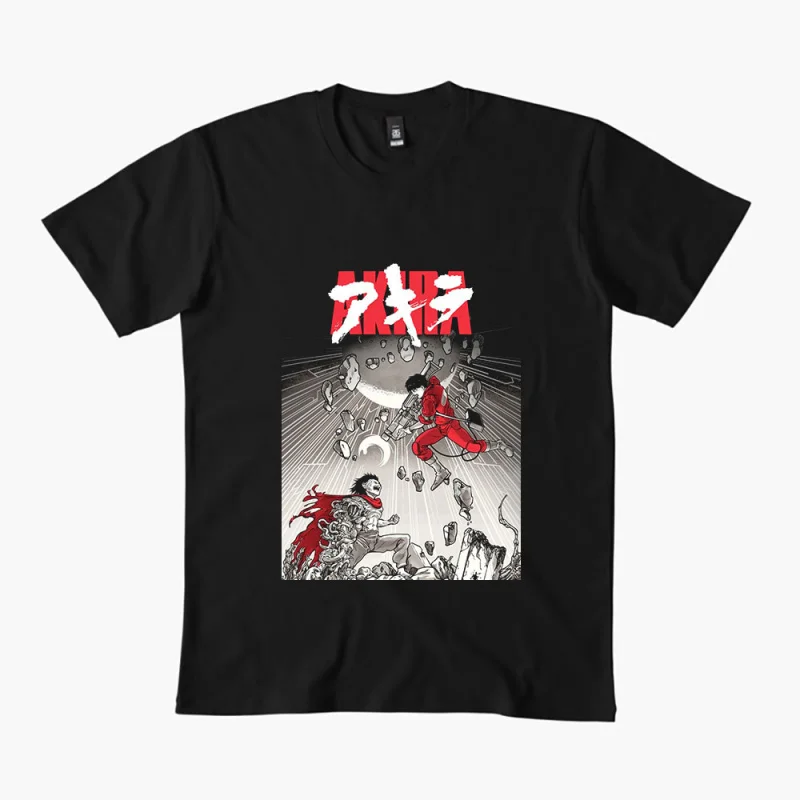 

0310 Vintage Akira City explosion Anime T Shirt Cyberpunk MangaGraphic clothes cyber mecha Neo-Tokyo Streetwear All size tops