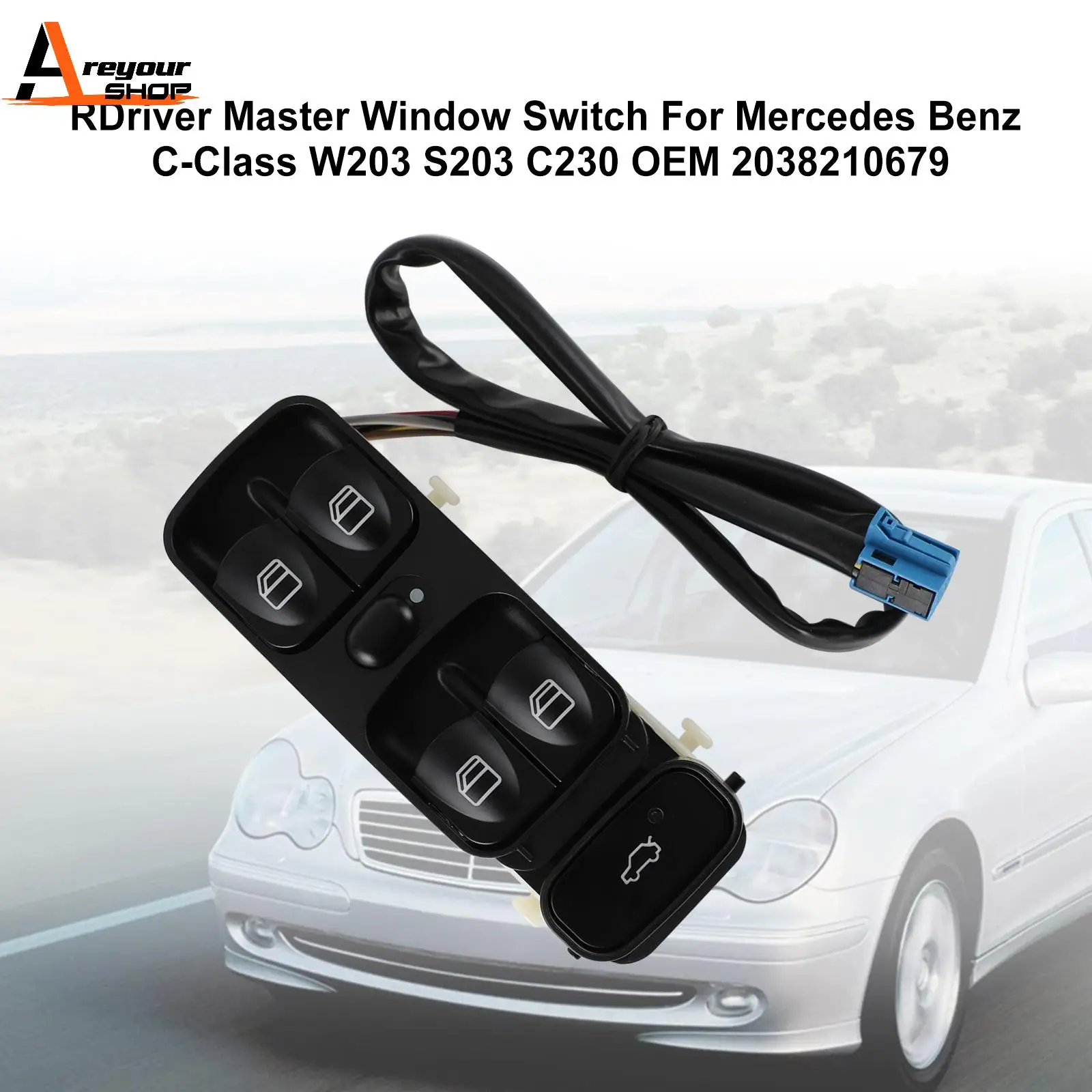 Areyourshop Driver Master Window Switch For Mercedes Benz C-Class W203 S203 C230 2038210679