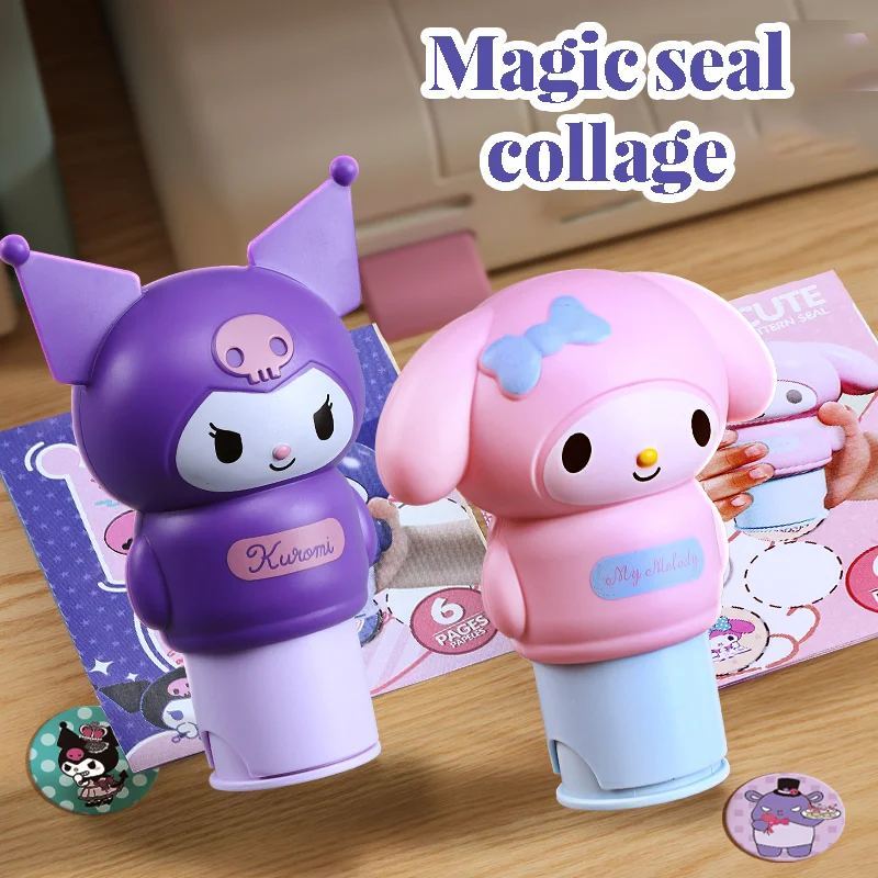 Sanrio Kuromi Stitch Diy штамп клубничный медведь мультяшные наклейки волшебная форма водостойкий бесшовный подарок детский сад награды