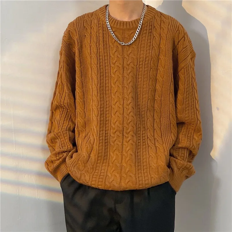 

Japanese Sle Thiened Long Sve Knitted Sweater ex Loose round Ne Inner Wear Casual Winter Warm Color Top