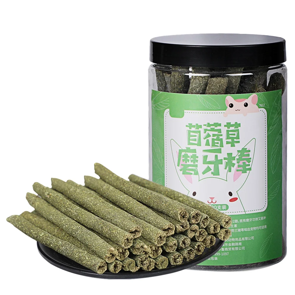 

20pcs Natural Grass Stick Chew Treats for Small Dental Molar Rod Guinea No Preservatives