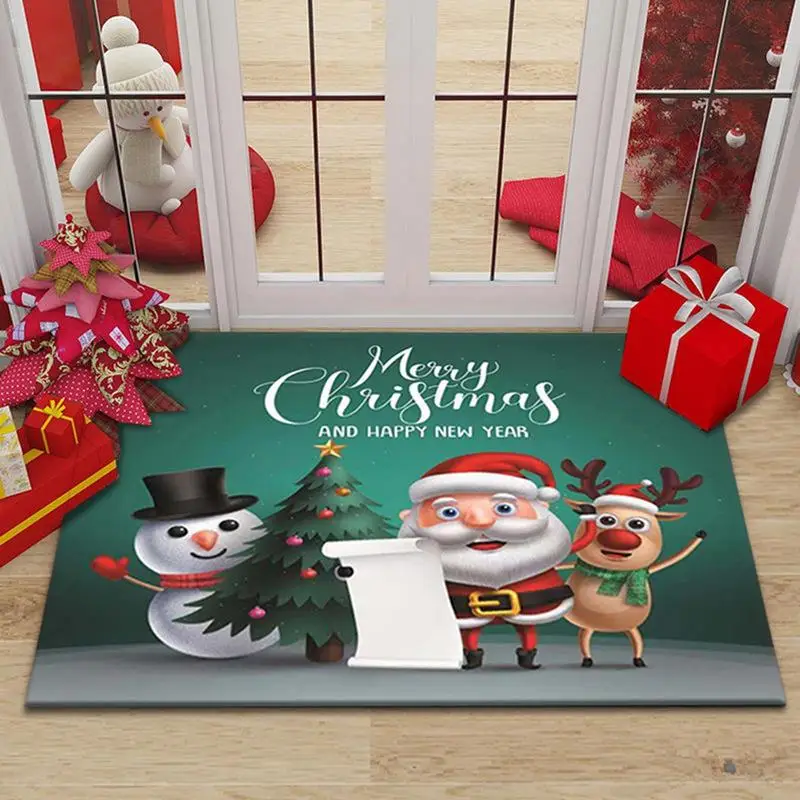 2023 Christmas Decorations for Home Door Mat Floor Carpet Santa Snowman Rugs Navidad Ornaments New Year 2023 Gifts Natal Xmas