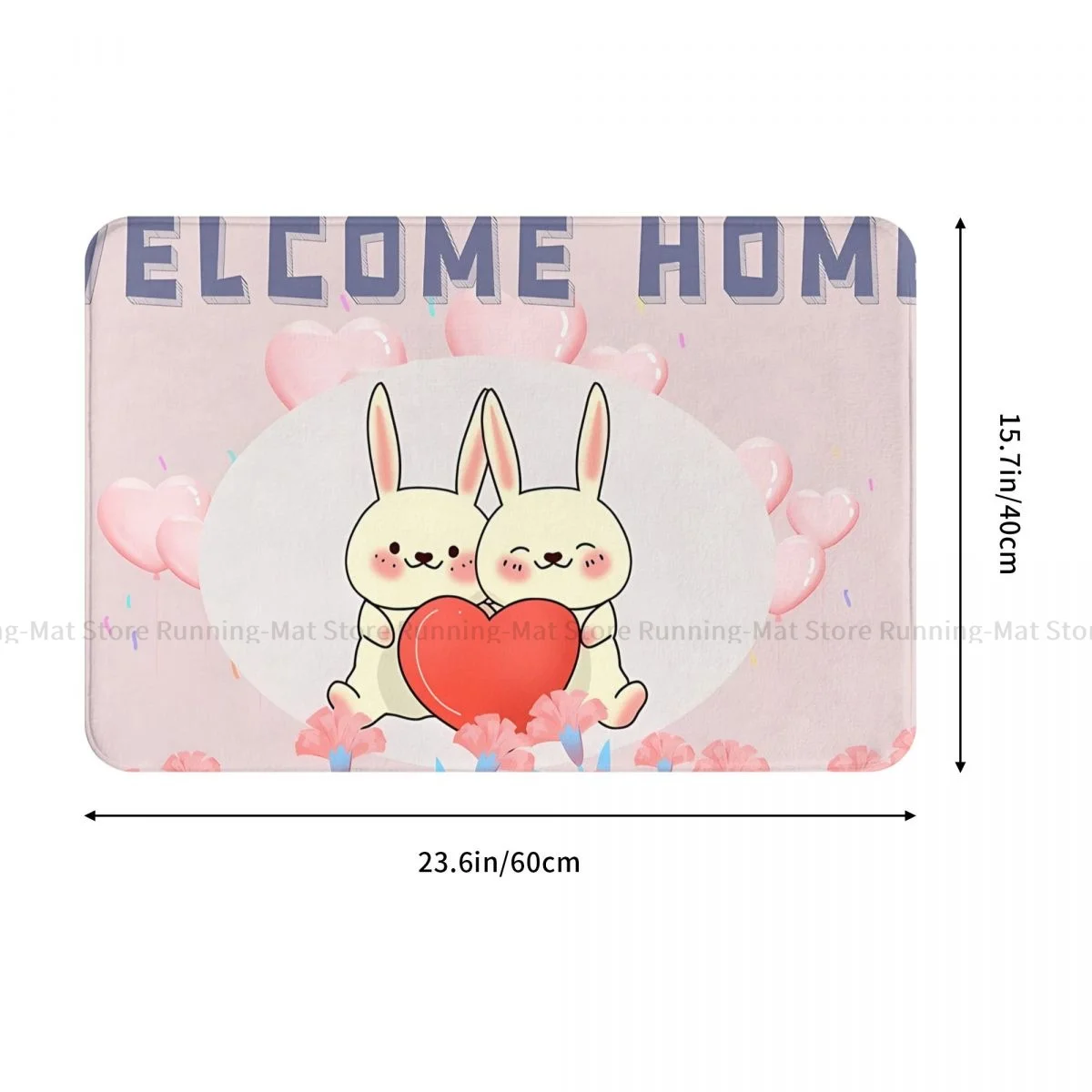 Animals Non-slip Doormat Living Room Mat Cute Rabbits Welcome Home Floor Carpet Welcome Rug Indoor Decorative