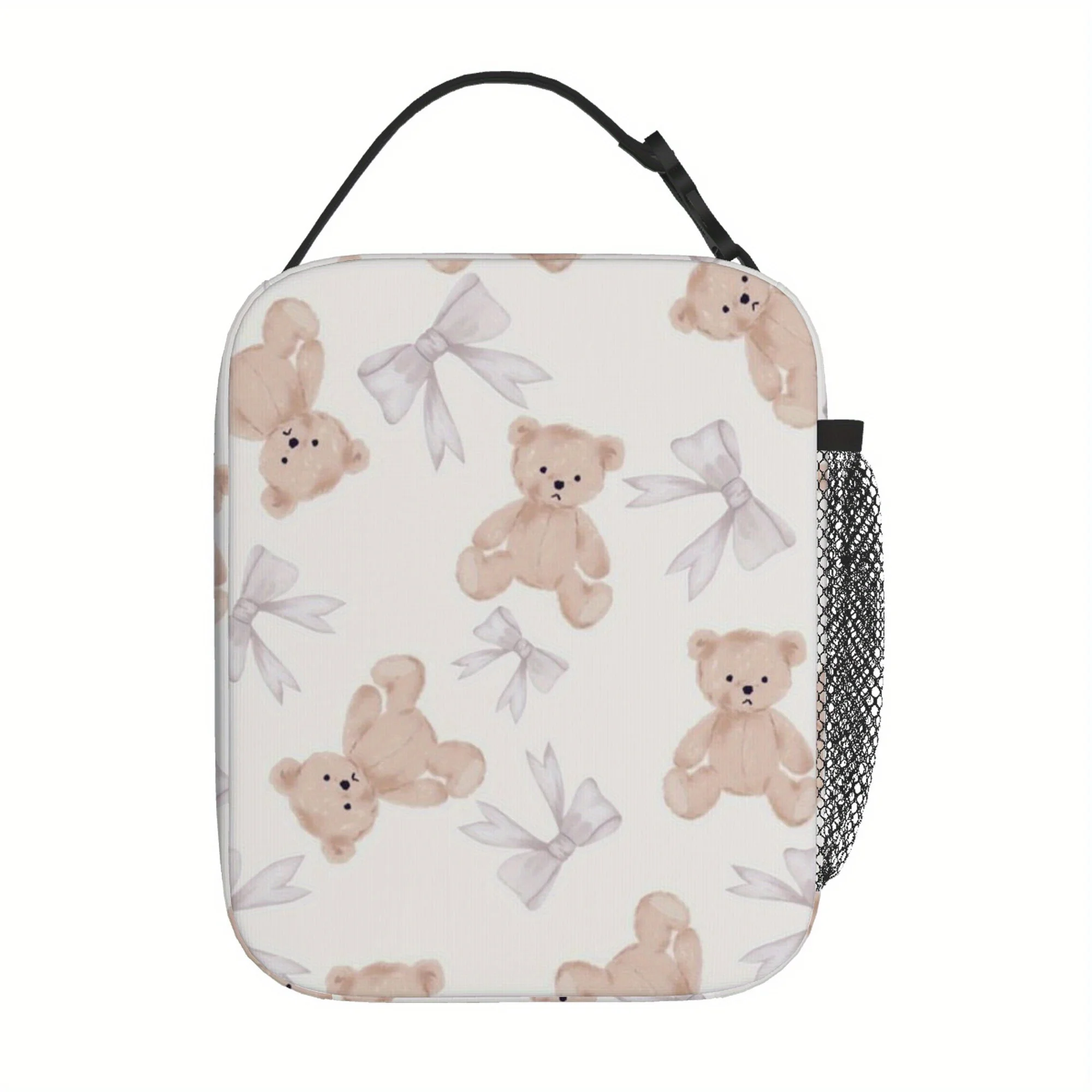1pc a Thermal Bag Featuring a Design of Teddy Bears And Bows, Suitable for Insulation. This Bag Is Not Intended for Direct Food