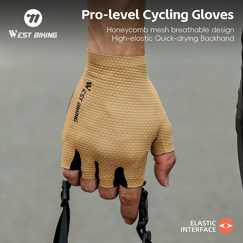 

WEST BIKING Half Finger Summer Cycling Gloves Anti-Slip Breathable Quick-Drying MTB Road Bike Gloves Durable Bicycle Gear