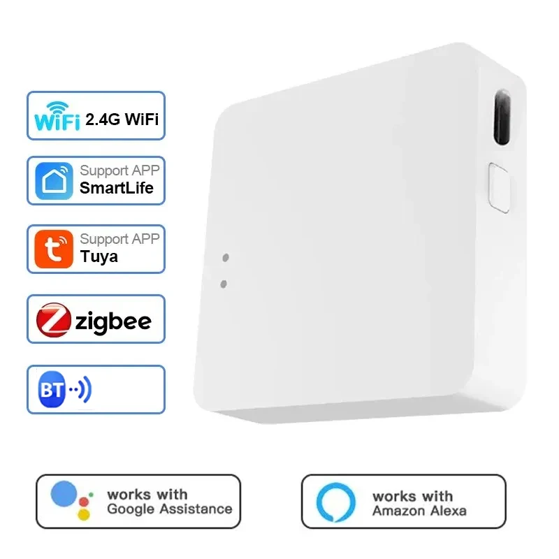 

Tuya Zigbee Беспроводной шлюз-концентратор Автоматизация умного дома Многорежимный шлюз Пульт дистанционного управления Мост работает с Alexa Google Home