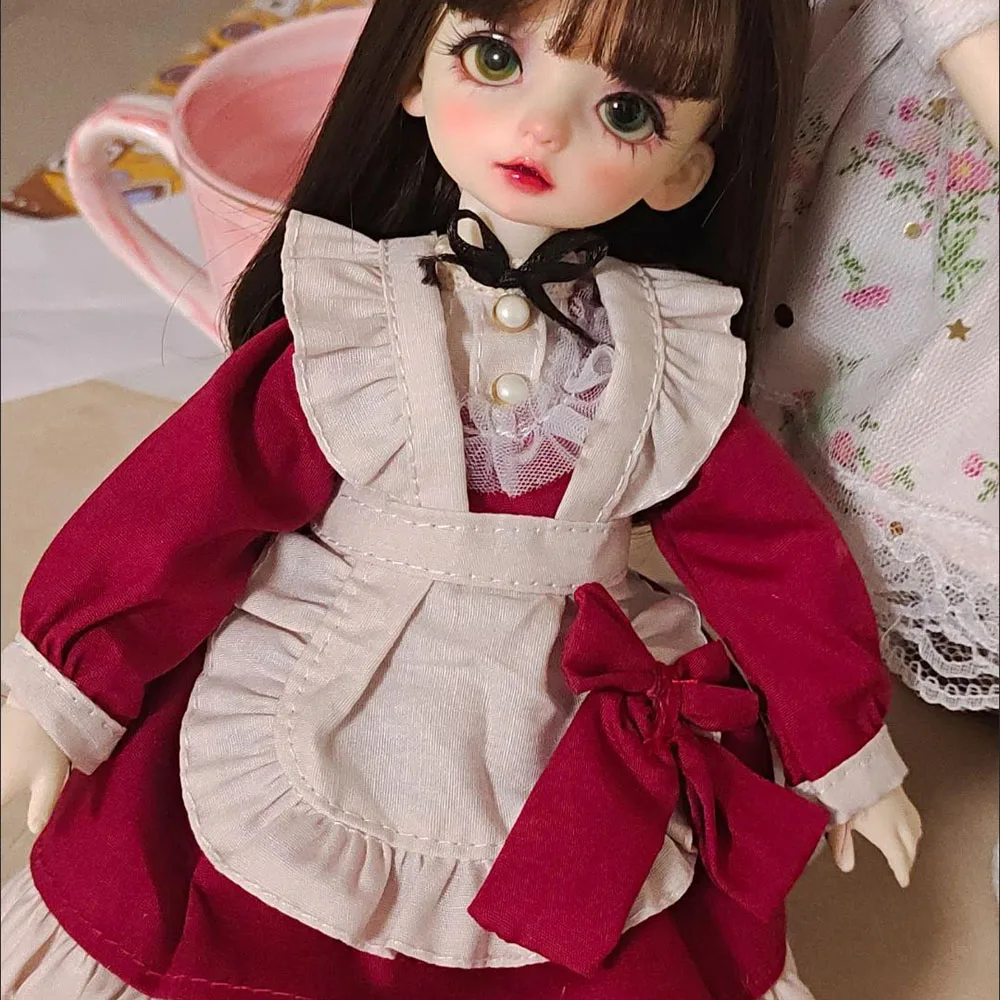 30/45/60cm Doll Clothes for 1/3 1/4 1/6 Bjd SD Doll Clothing Vintage Maid Dress Diy Girl Toys Dress Up Gift Doll Accessories
