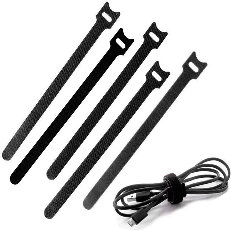 100pcs Cable Ties 150mmx12mm T Buckle Strap Nylon Loop Wrap Black Back To Back Data Cable Self Adhesive Cable Management