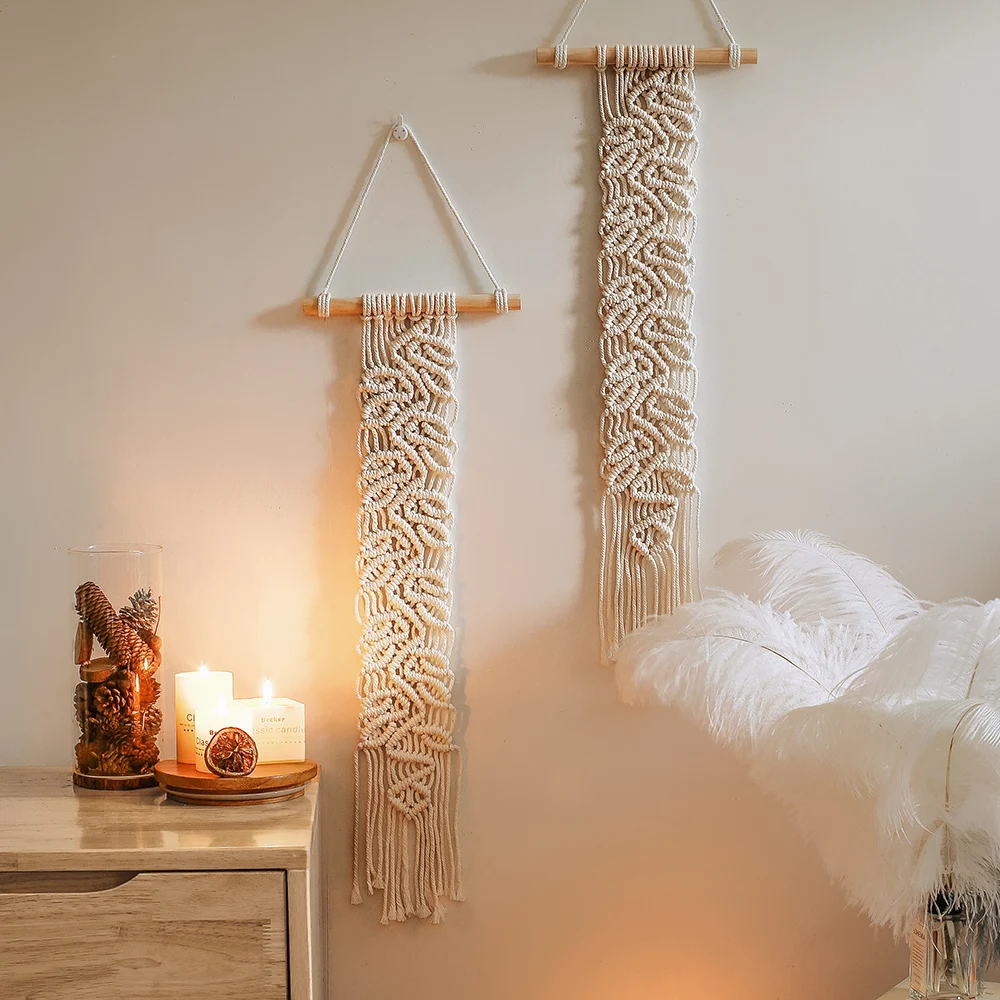 

Nordic Macrame Wall Hanging Home Decoration Small Tapestry Boho Wedding Farmhouse Children's Room Headboard Photo Props Decor