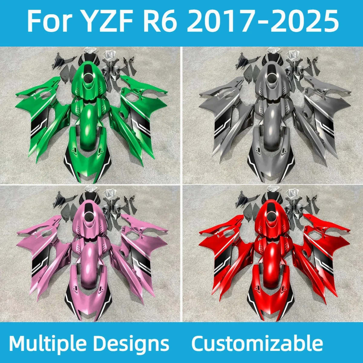 

Prime Fairing Set YZF R6 2017-2025 ABS Injection Kit Body Work Motorcycle Fairings Fit for YAMAHA YZFR6 17-25