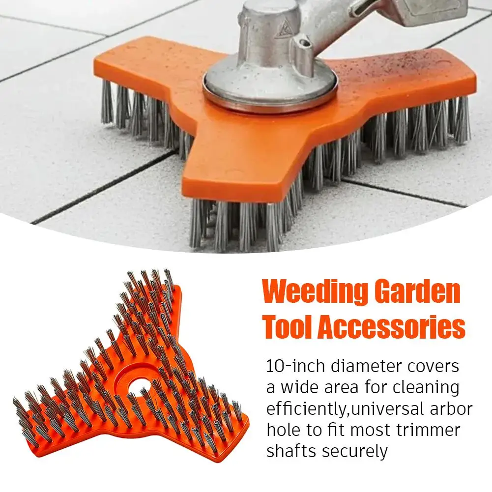 

Triangular Wire Weeding Brush Head for Grass Trimmer Garden Moss Cleaner Accessory Patio Tile Gap Weed Removal Tool Brush