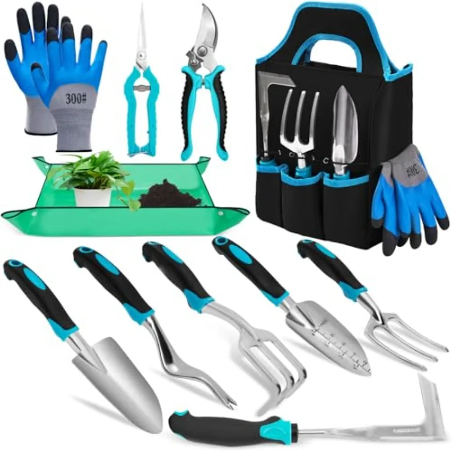 

【Spot goods】Garden Tool Set with Non Slip Rubber Grip11 Piece Stainless Steel Gardening Tool Sets Heavy Duty Outdoor Hand Tools