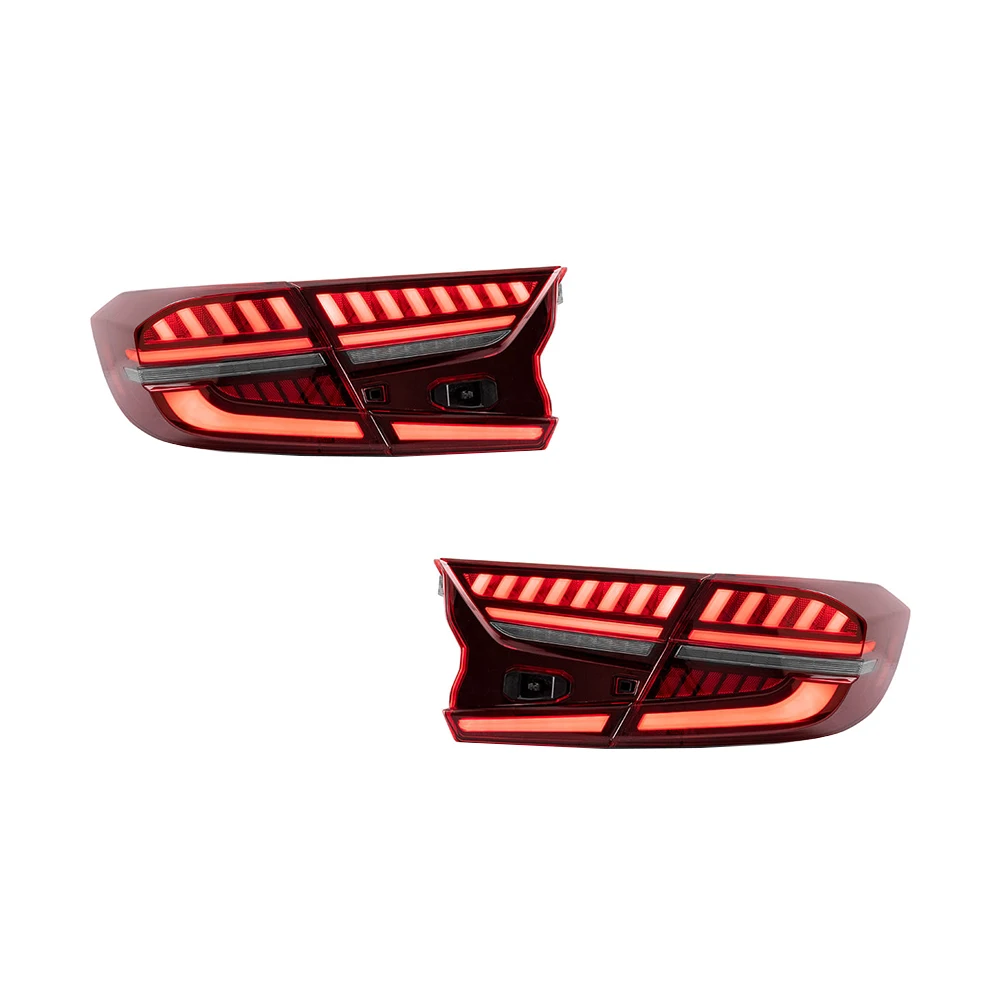 2Pcs Car LED Tail Lights Assembly Fit For Honda Accord 10th 2018-2022 With Reversing Lamp Sequential Turn Signal Lights