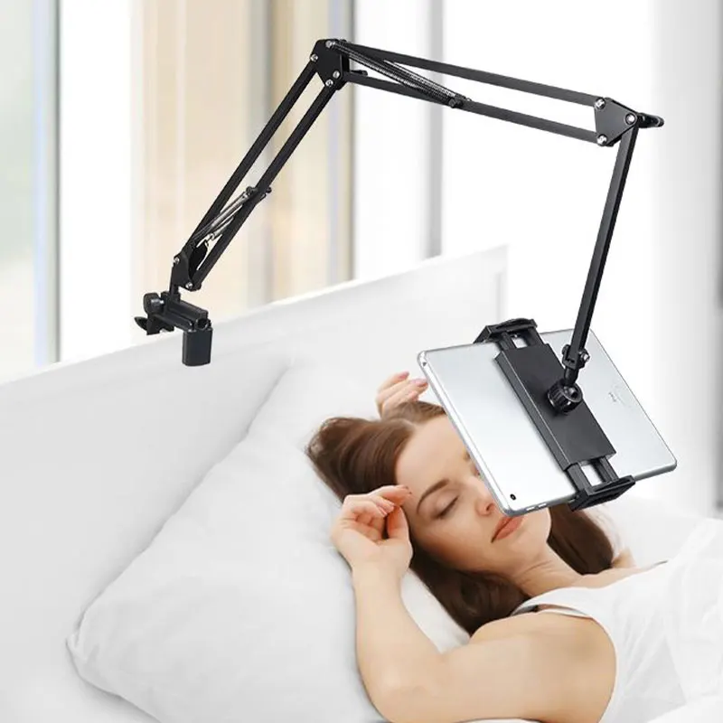 Desktop Metal Tablet Stand Arm Adjustable Stand Bed Desktop Lazy Bracket for iPad Tablet Smartphone Holder Mount