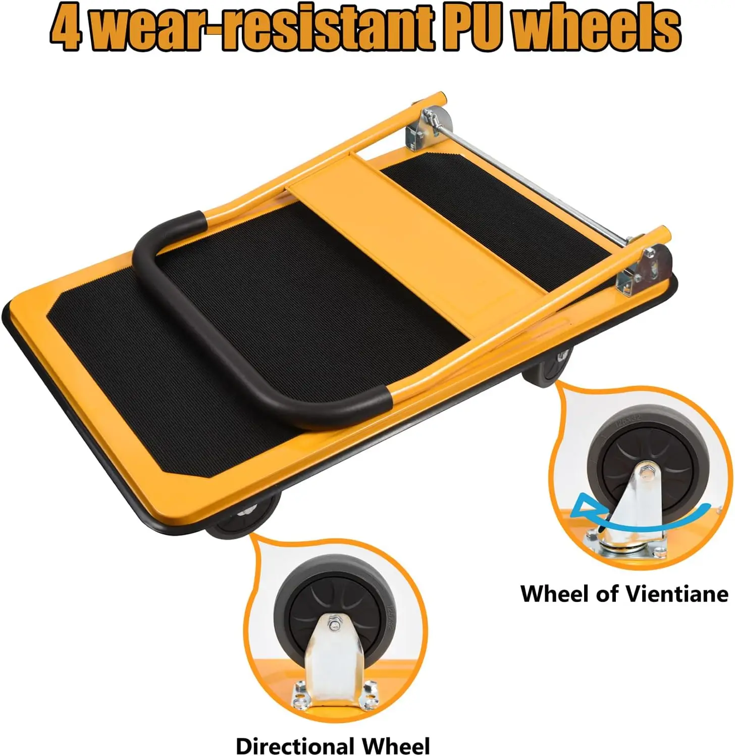 Trolley Large size foldable Dolly cart is easy to move and store