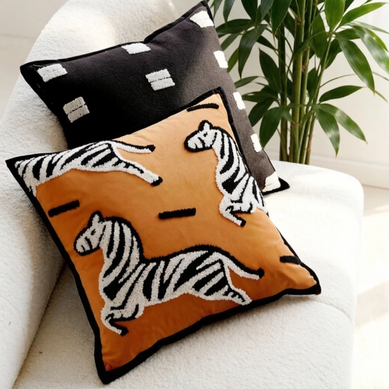 

Retro Pillow Case with Horse Pattern Pillowcases for Pillows 450x450mm Decorative Pillowcase Chair Sofa Bed Cushion
