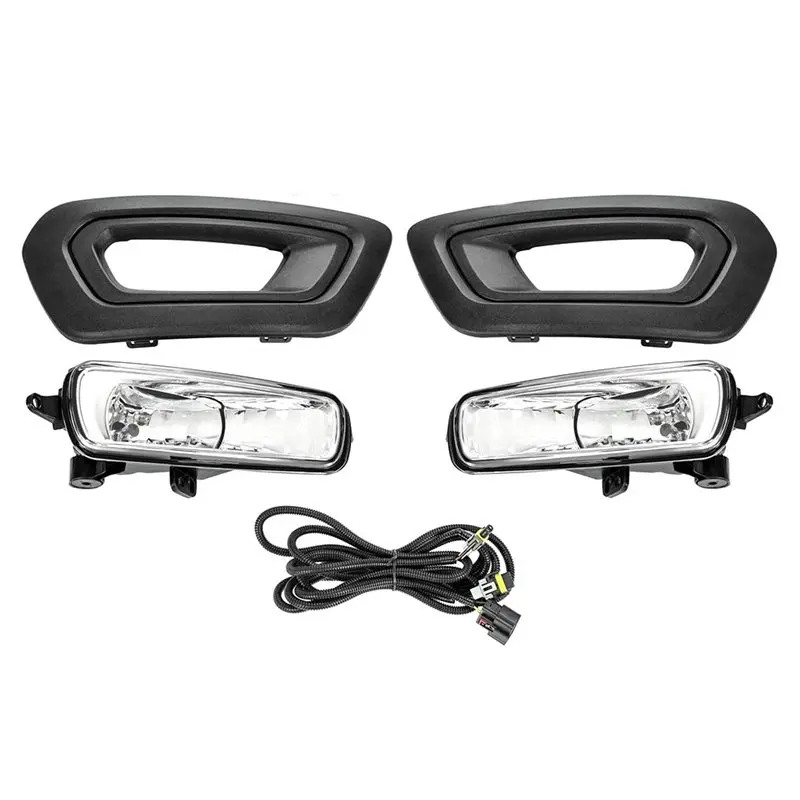 M50K-Left& Right Side Fog Lights W/Cover Bezels& Bulbs 1 Pair FO1038207 FO1039207 For Ford Transit 2020-2024
