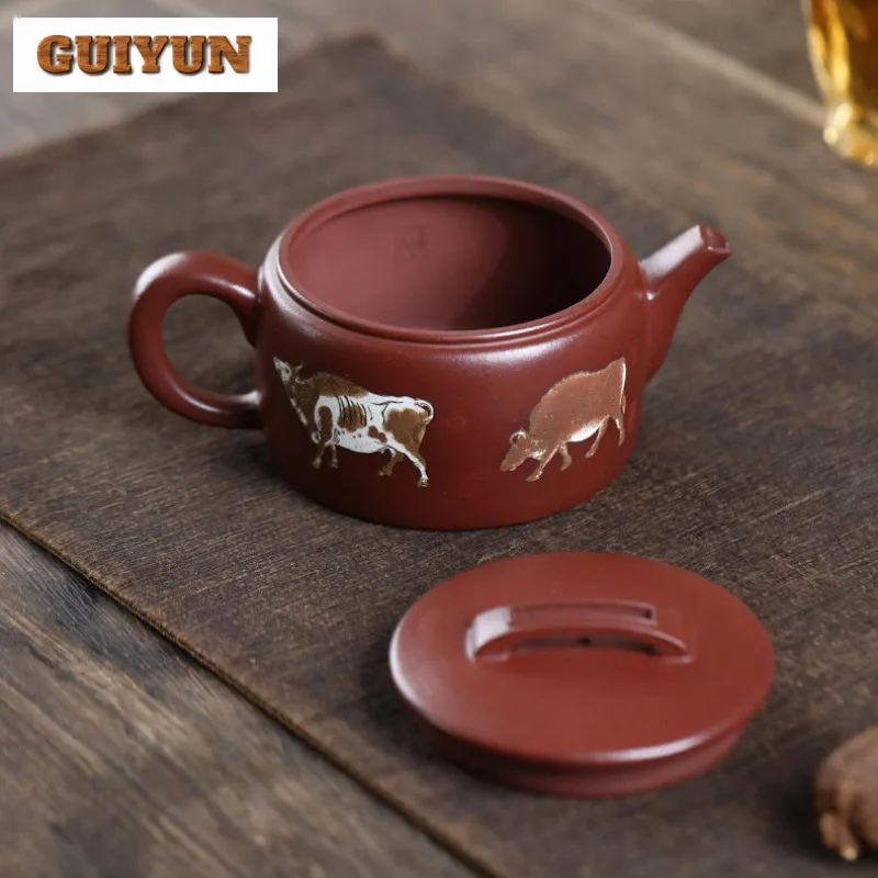 300ml Luxury Yixing Purple Clay Teapots Master Handmade Large Caliber Pot Raw Ore Purple Mud Kettle Chinese Zisha Tea Set Craft - Image 3