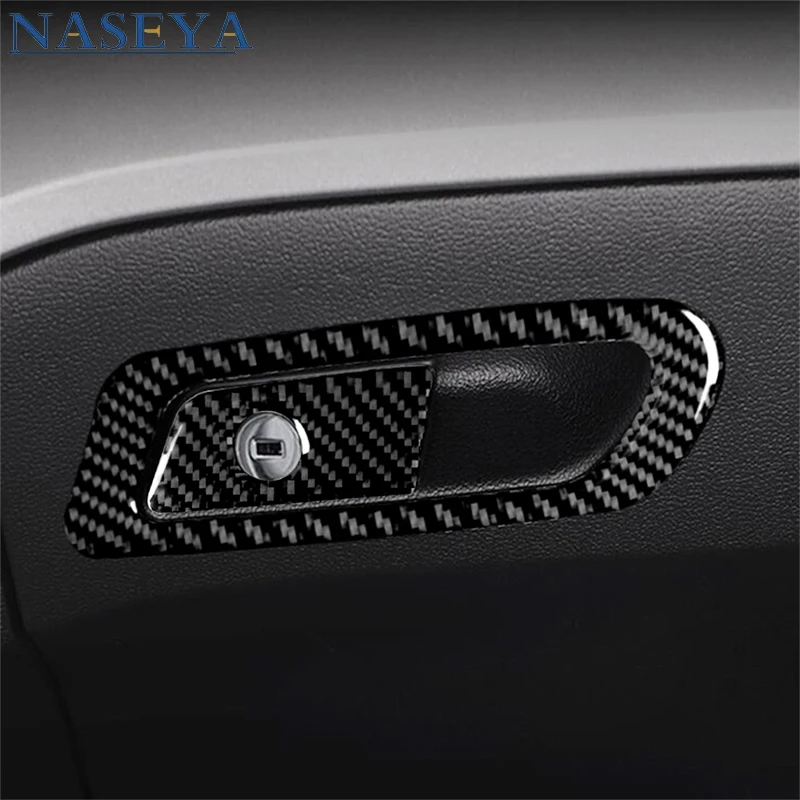 

Glove Box Switch Stickers Trim Strip For Audi A4 B9 RS4 S4 2017 2018 2019 Carbon Fiber Car Interior Decorative Accessories