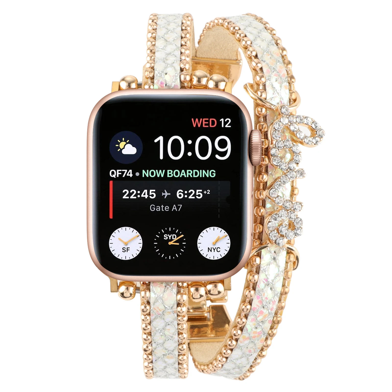 حزام لساعة أبل سوار الحب سوار جلدي لساعة Iwatch 87654321   حزام سلسلة فولاذي SE لساعة Iwatch Ultra bling