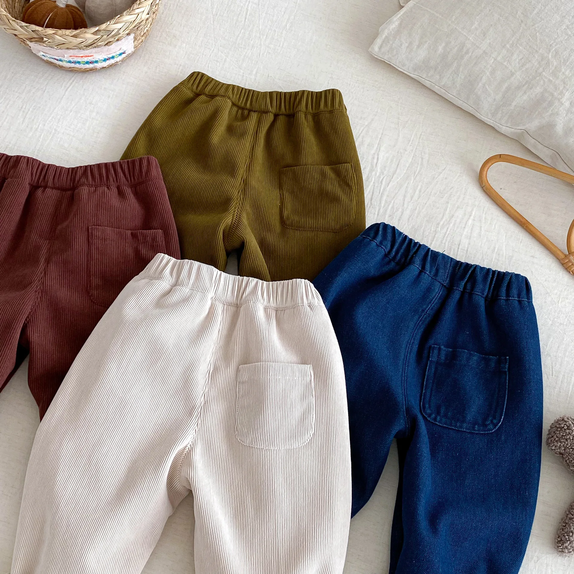 0-5Y طفل أطفال مطرزة صوف مبطن السراويل 2025 جديد فضفاض صالح الشتاء الدافئ بناطيل كاجوال بيبي بوي فتاة قيعان الملابس #6