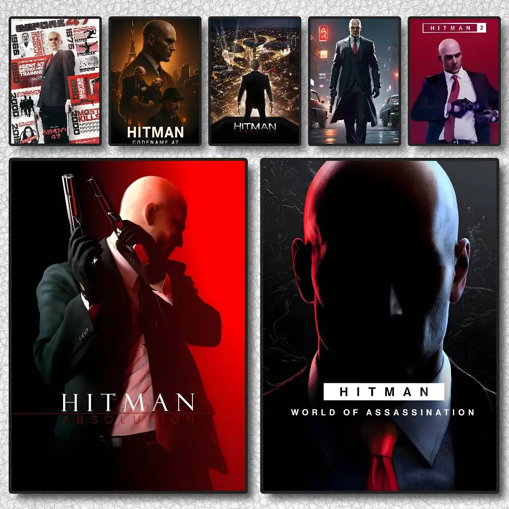 Классический игровой постер H-Hitman 47-C, холст, картина, постер с принтами, украшение для дома, спальни, гостиной, подарок Классический игровой постер H-Hitman 47-C, холст, картина, постер с принтами, украшение для дома, спальни, гостиной, подарок