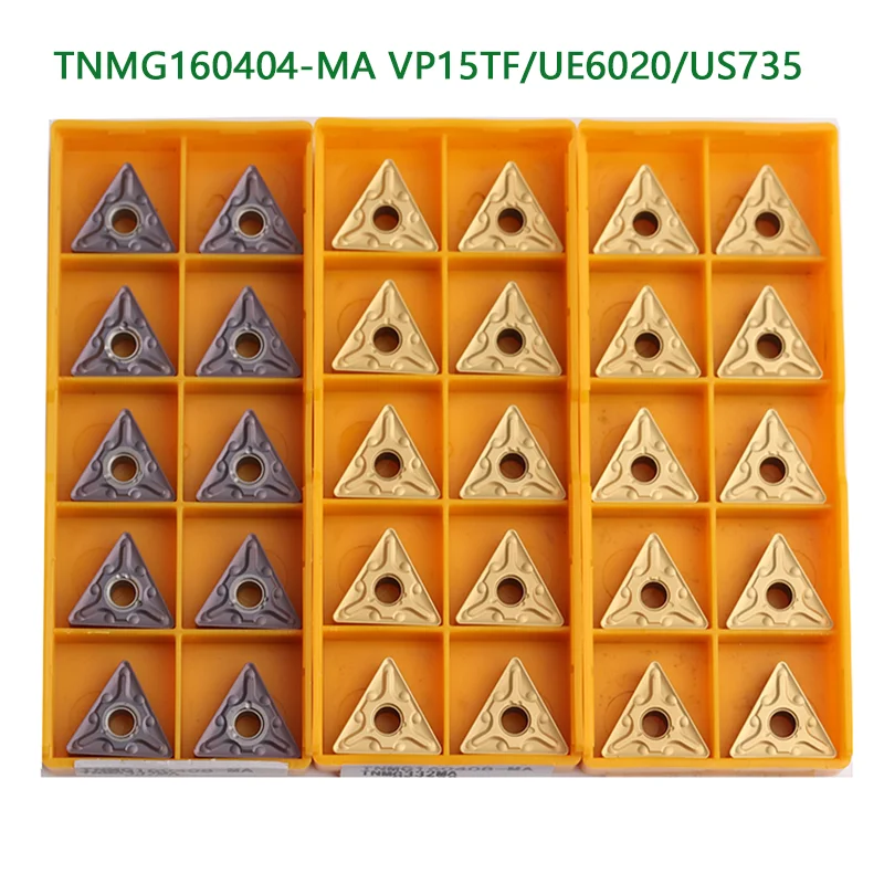 10pcs Carbide Insert TNMG160408 MA VP15TF US735 UE6020 TNMG160404 R ES Lathe Metal Cutter TNMG Blade External Turning Tool