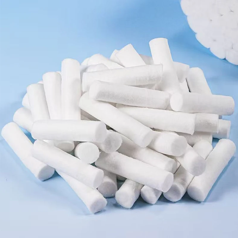 GULPOOE 50Pcs/Rolls Dental Cotton Roll Treatment Absorbent Supplies Material Teeth Whitening Product 100% Cotton High Absorbent