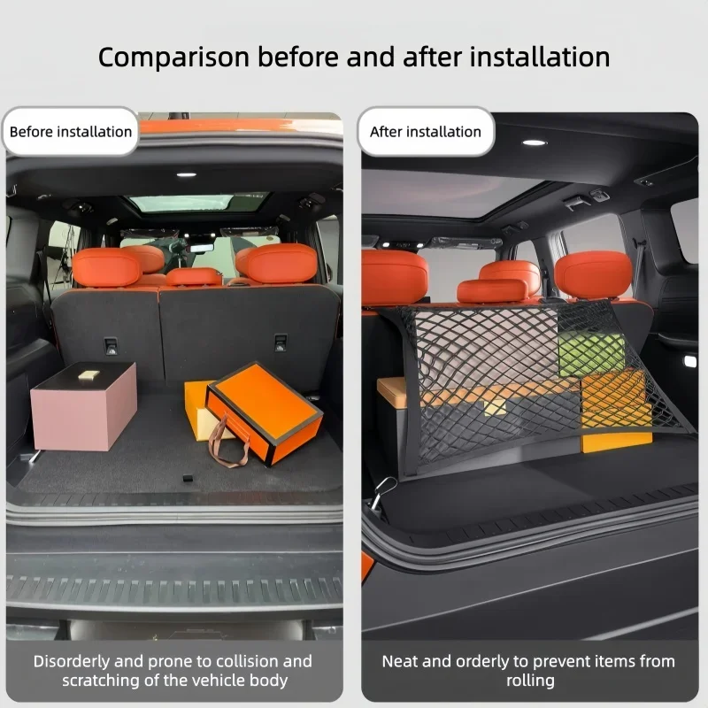 Fit for Chery ICAR V27 2026 Automobile Trunk Storage Net Bag Anti Slip Bag Prevent Shake Automobile Interior Storage Components
