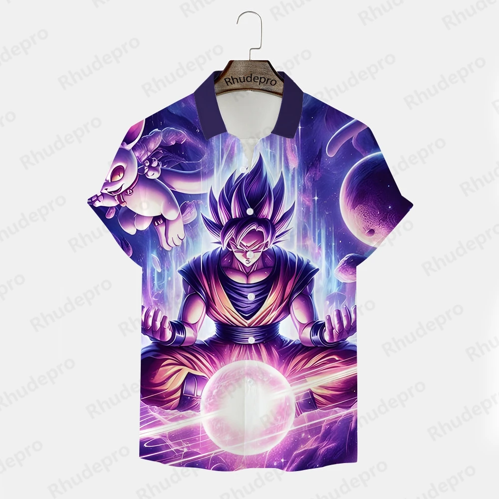 Мужская одежда 2024 японская аниме Goku 5XL подарок Новинка рубашка в стиле Харадзюку трендовые топы одежда Детская мода оверсайз