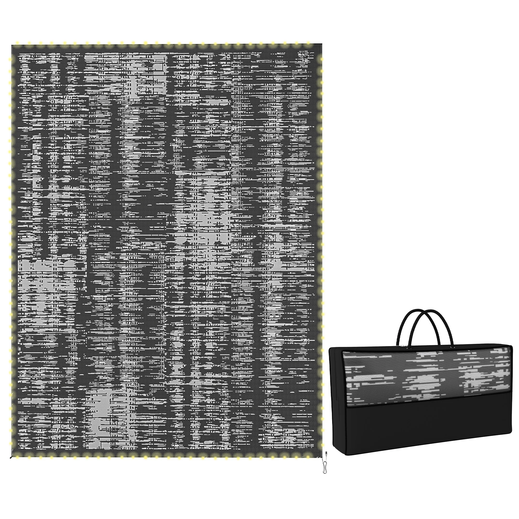 Outdoor Carpet, Double-Sided Illumination, 12' X 9', for Beach Use