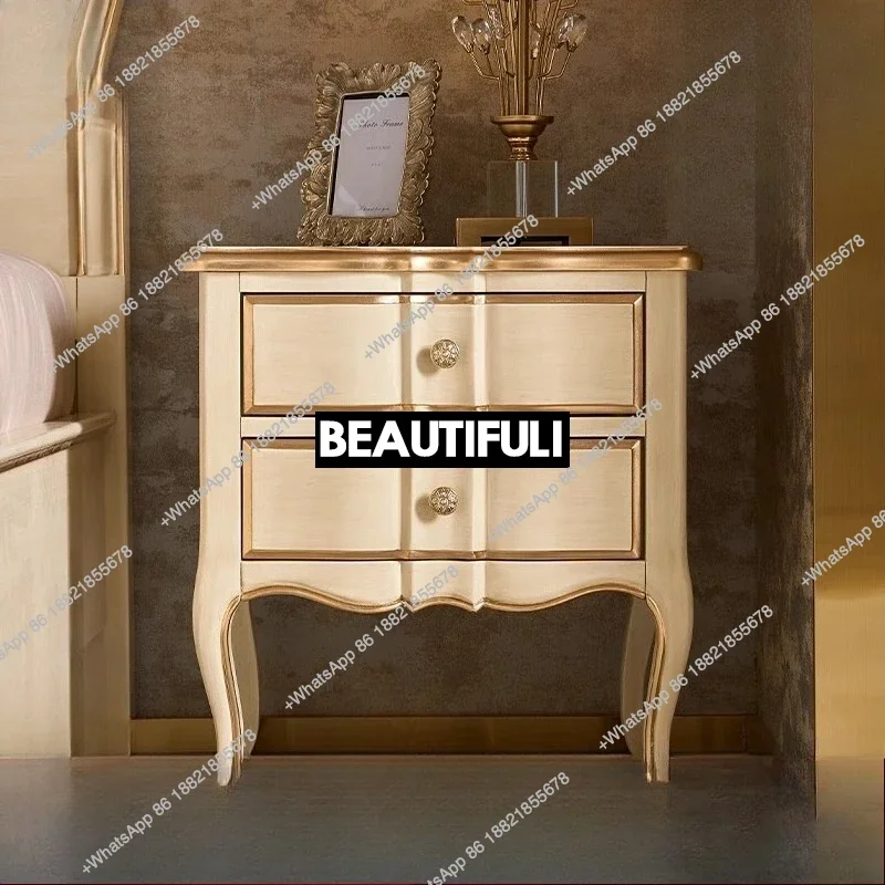 

Новое поступление, небольшой французский ящик из цельного дерева в стиле ретро, высококачественный европейский прикроватный шкаф для главной спальни