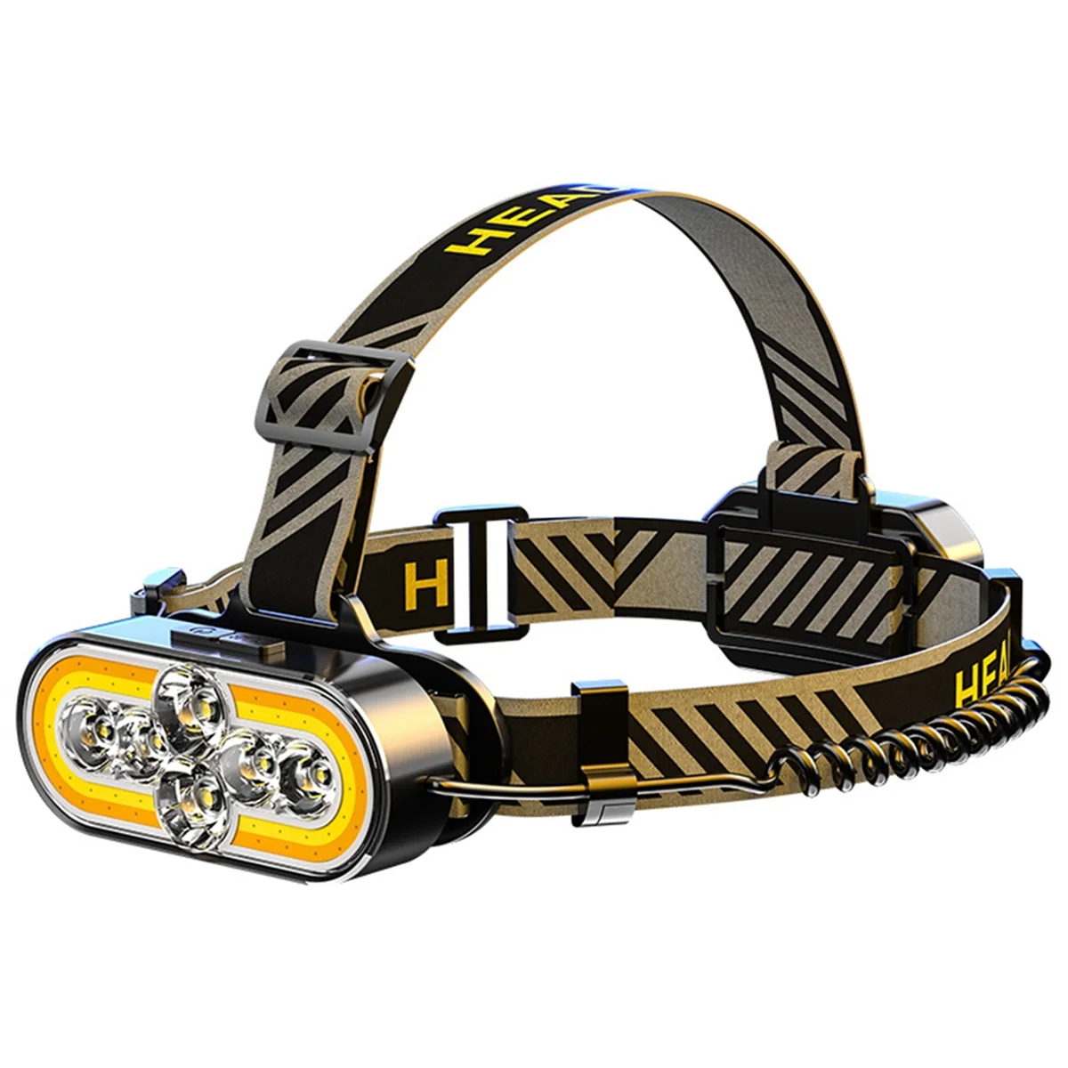 ABMO Led Rechargeable Headlamp Headband Headlamps Supports Zoom Adjustable 90° Suitable for Outdoor Camping Hiking Cycling