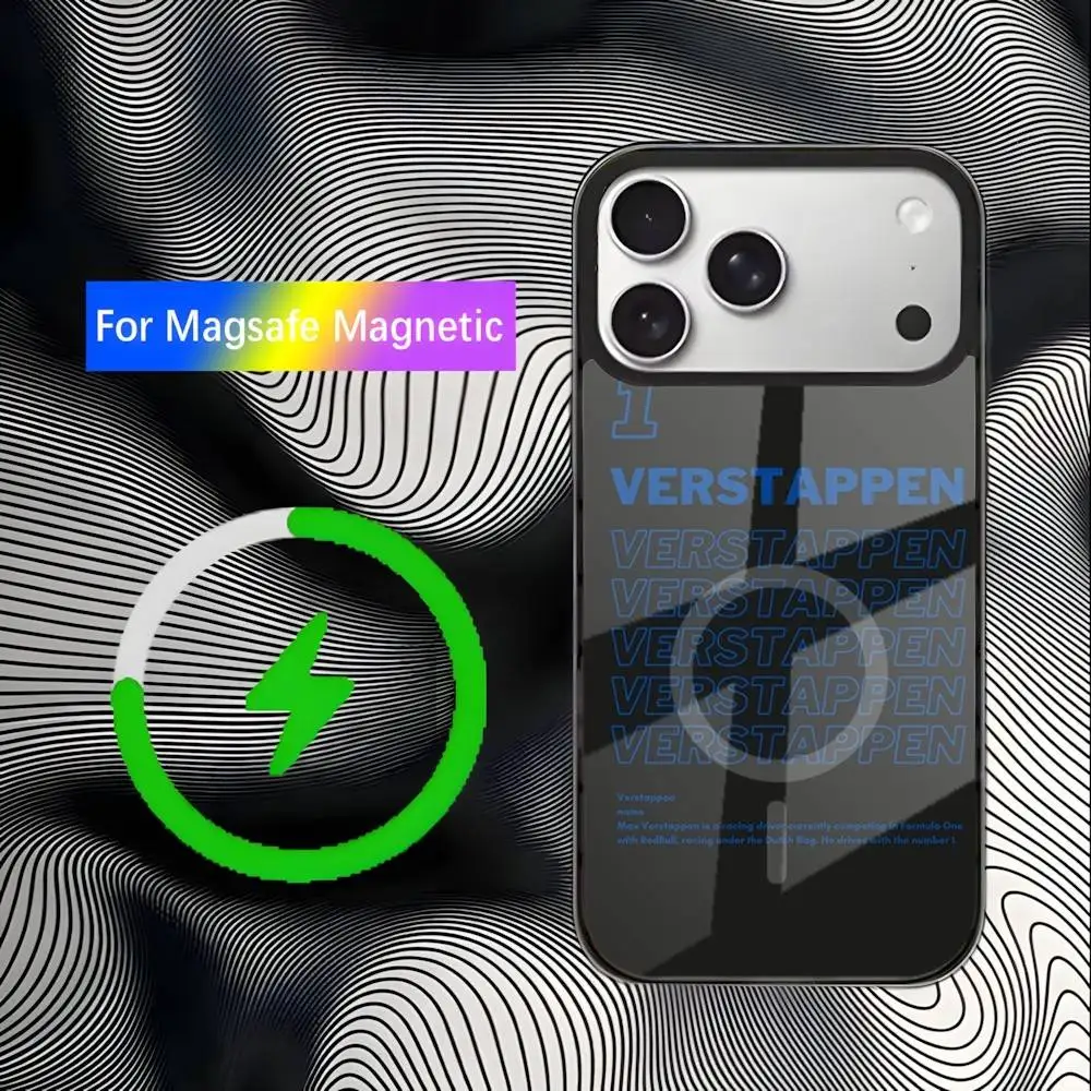 حافظة هاتف F1 Formula 1 رقم 66 لهاتف iPhone 17,16,15,14,13,12,11,Pro,Max,Plus,Mini,SE4,E شحن لاسلكي Magsafe مغناطيسي
