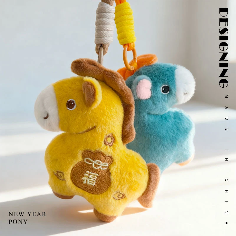 Kawaii Pferd Plüsch Anhänger Schlüsselanhänger Geschenk Plüsch Schlüsselanhänger Frauen Tasche Ornamente Spielzeug Weichen Rucksack Auto Telefon Hängen Schlüsselanhänger