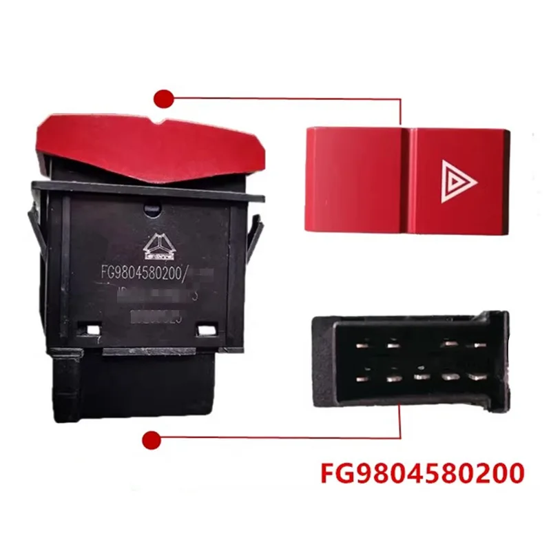 

For CNHTC SINOTRUK Haixi Homan H3 Light Truck Crisis Alarm Switch Emergency Double Flash Switch FG9804580200 Original Parts
