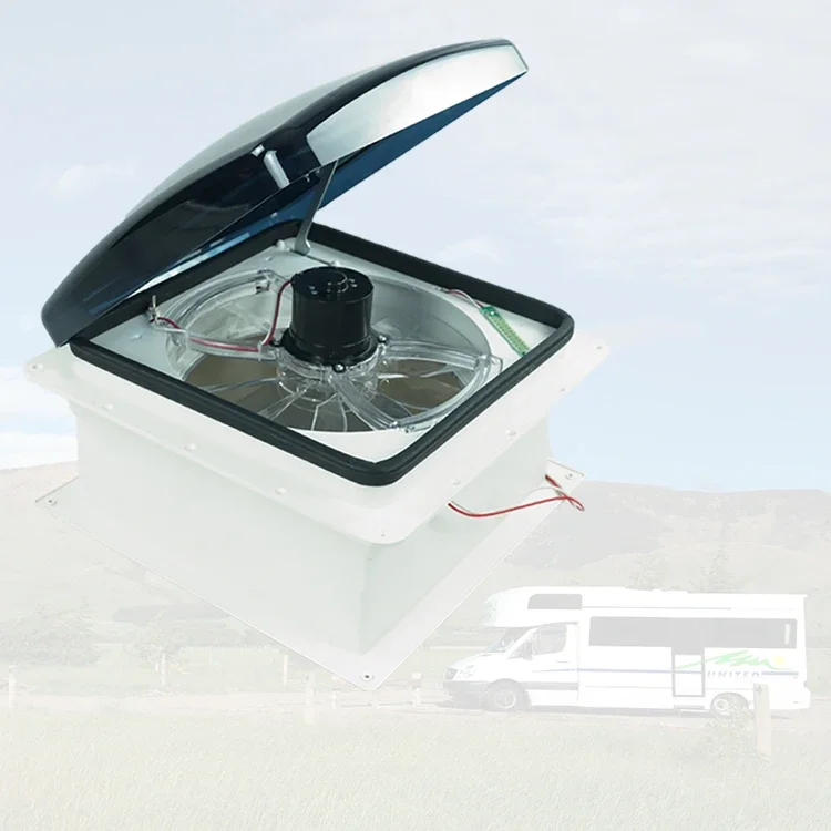 

Best Selling RV Roof Hatch Camping Accessories 400*400mm Motorhome Roof Window With Electric Operation