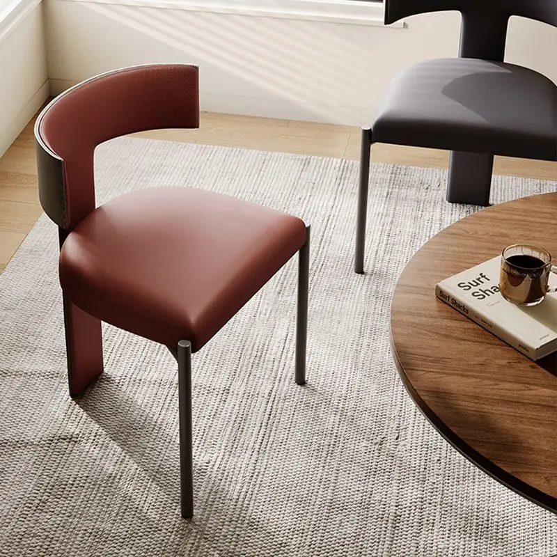 Minimalist designer premium dining chair home book chair makeup stool high-end medieval retro