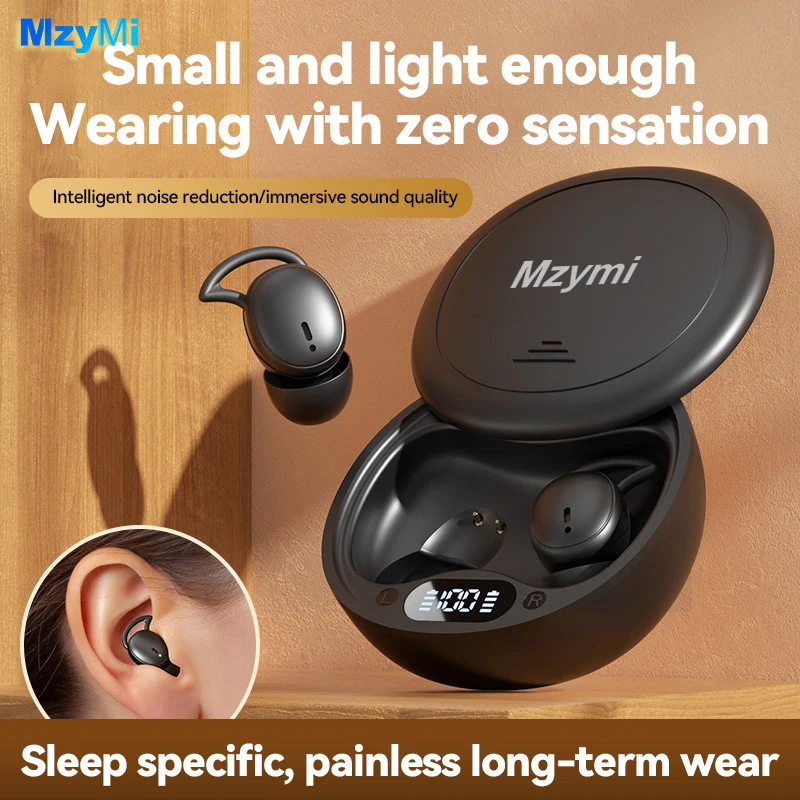 Bluetooth Xiaomi-M73ワイヤレスヘッドセット,隠しステレオヘッドセット,マイク付きノイズキャンセリングヘッドセット,5.4 tws Sleep