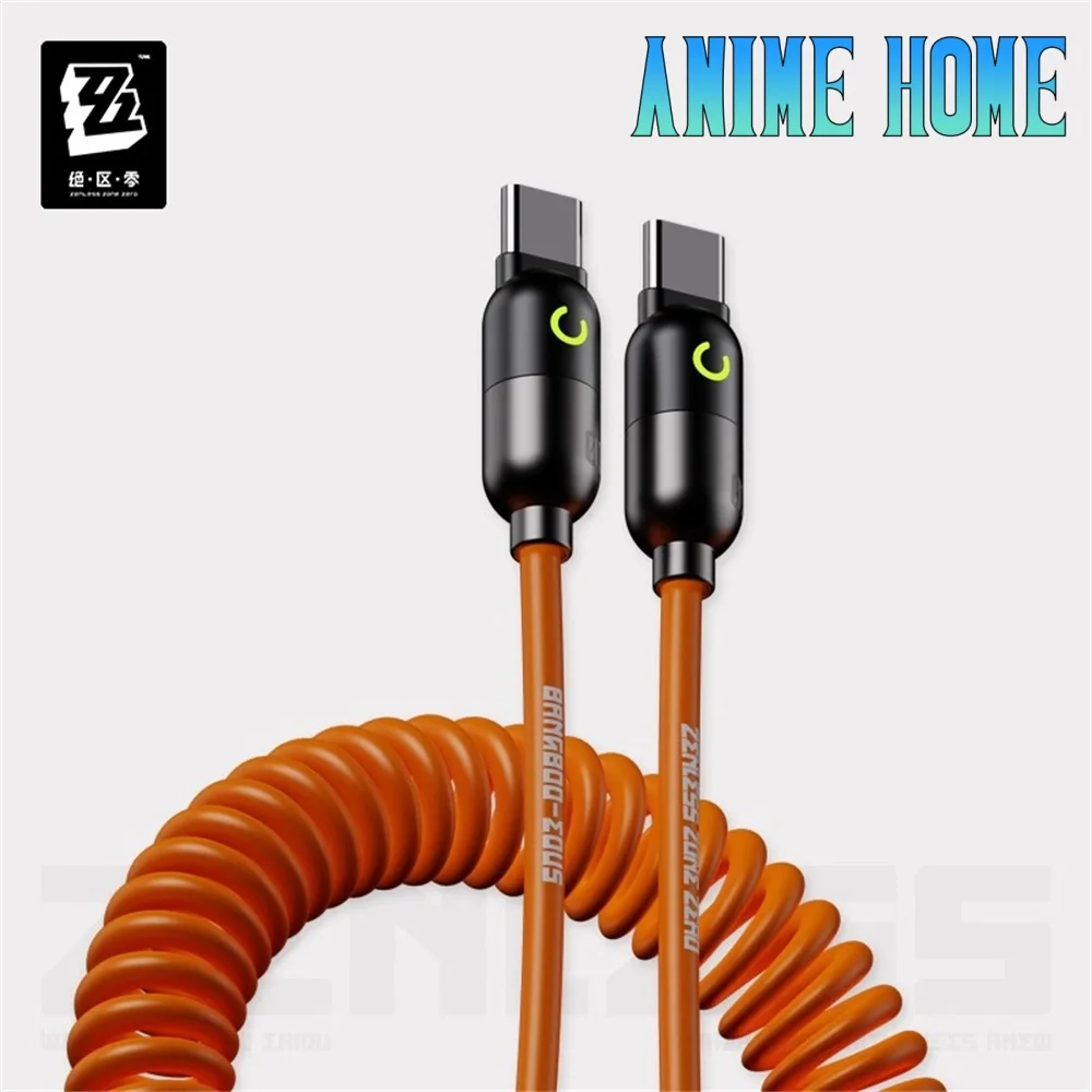 Игра Zenless Zone Zero Bangboo TypeC-TypeC, пружинный кабель для быстрой зарядки данных, официальный оригинальный косплей, подарок для детей