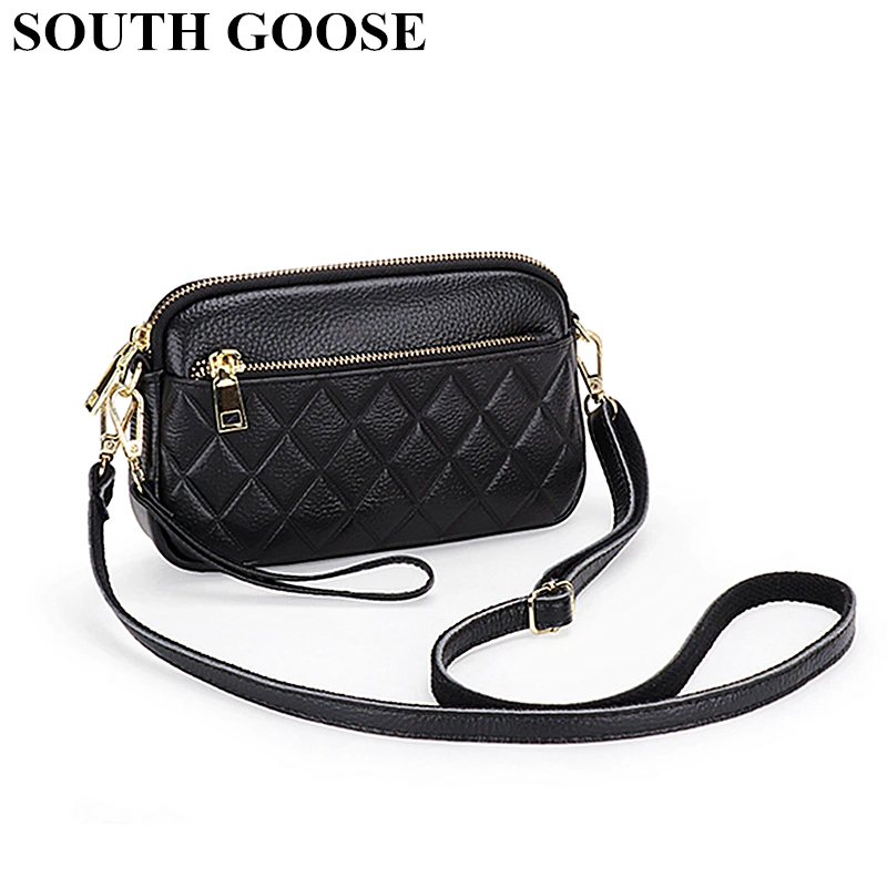 

Genuine Leather Women Shoulder Bags Fashion Ladies Versatile Cowhide Handbags Small Crossbody Bags Female Plaid Messenger Bag