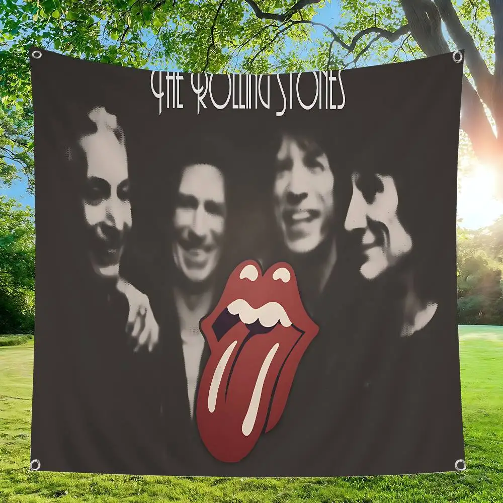 R-rolling S-Stones band Printed Large Flag Art Science Fiction Room Home Decor Decor Banner