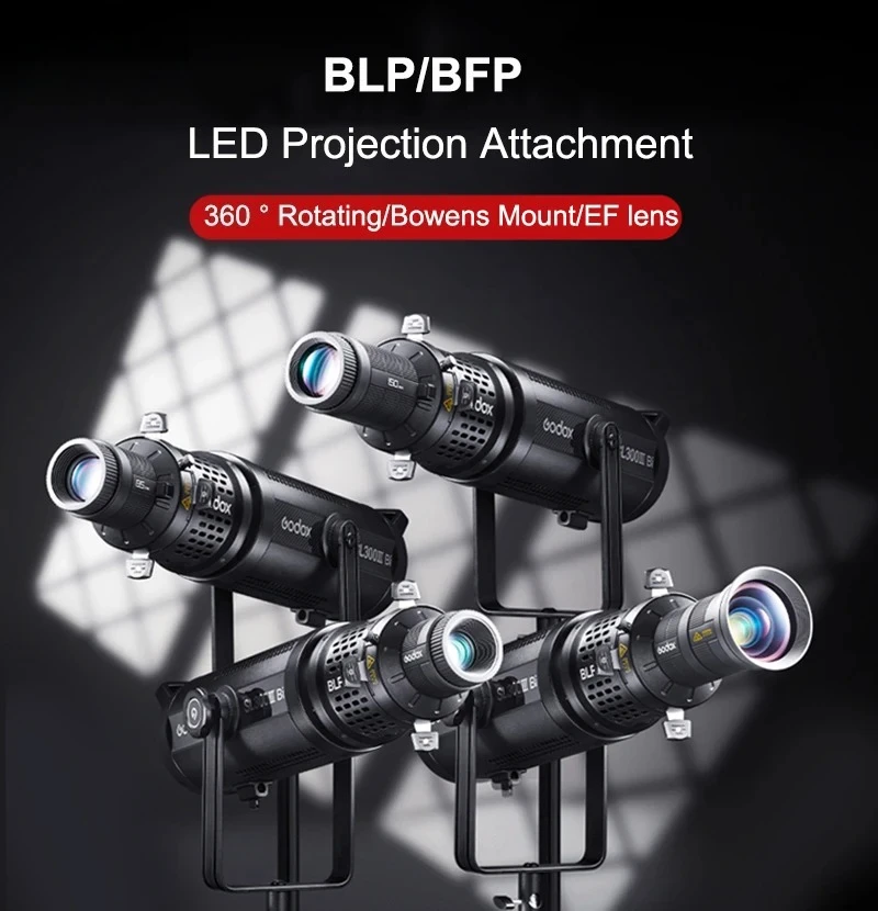 BLP/BFP LED Optical Spotlight Tube Rotatable Spotlight Bowens Mount Projection Lens Modifier for Studio Camera Photography Light