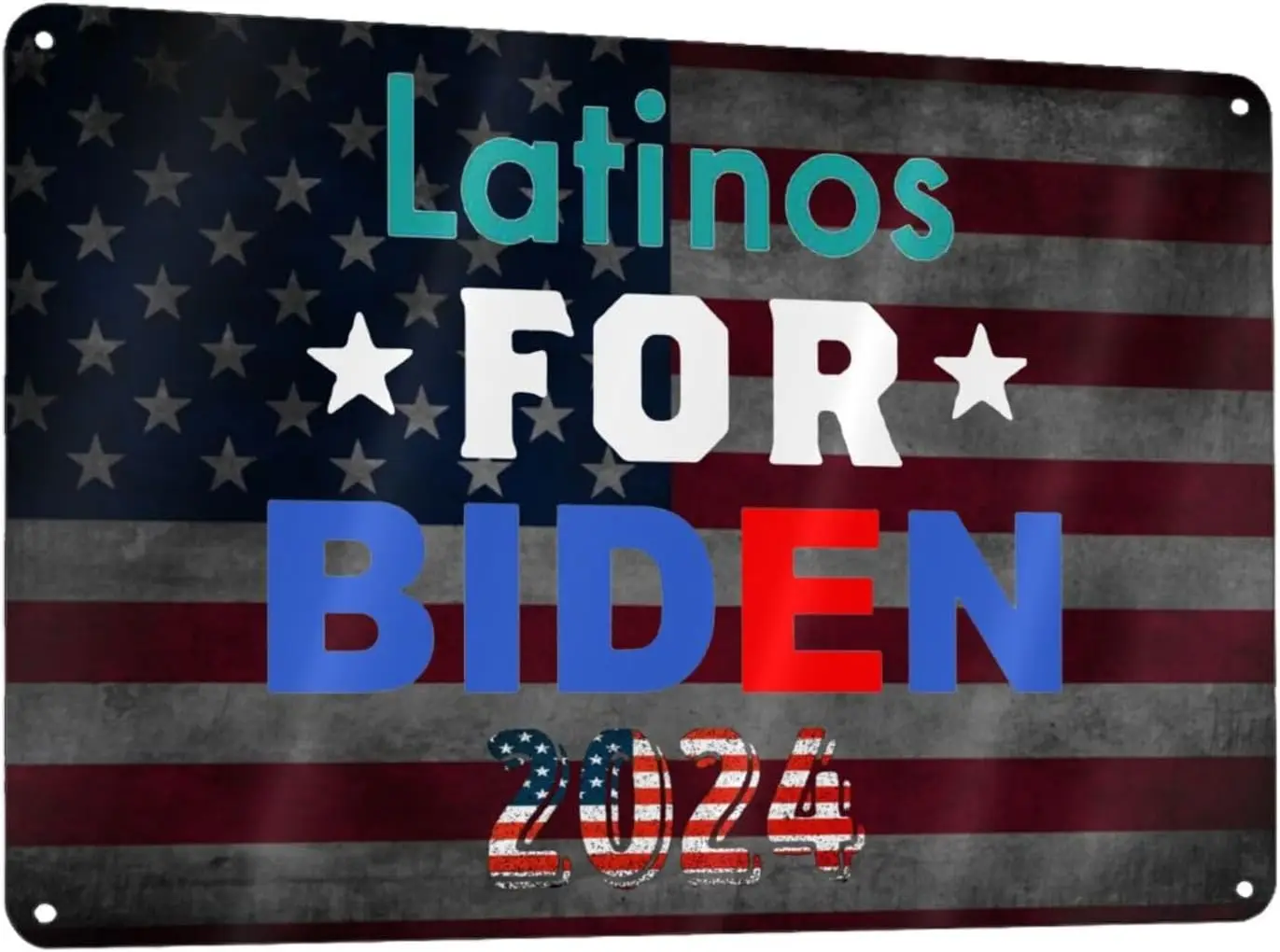 Latinos For Biden 2024 Joe Biden 2024 12x8in Sign Metal Wall Art Poster Home Decor