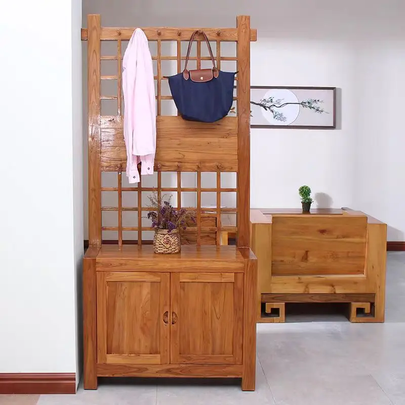 

Old elm entrance cabinet, screen partition storage cabinet, door hanging hanger shoe cabinet, entrance door entrance cabinet