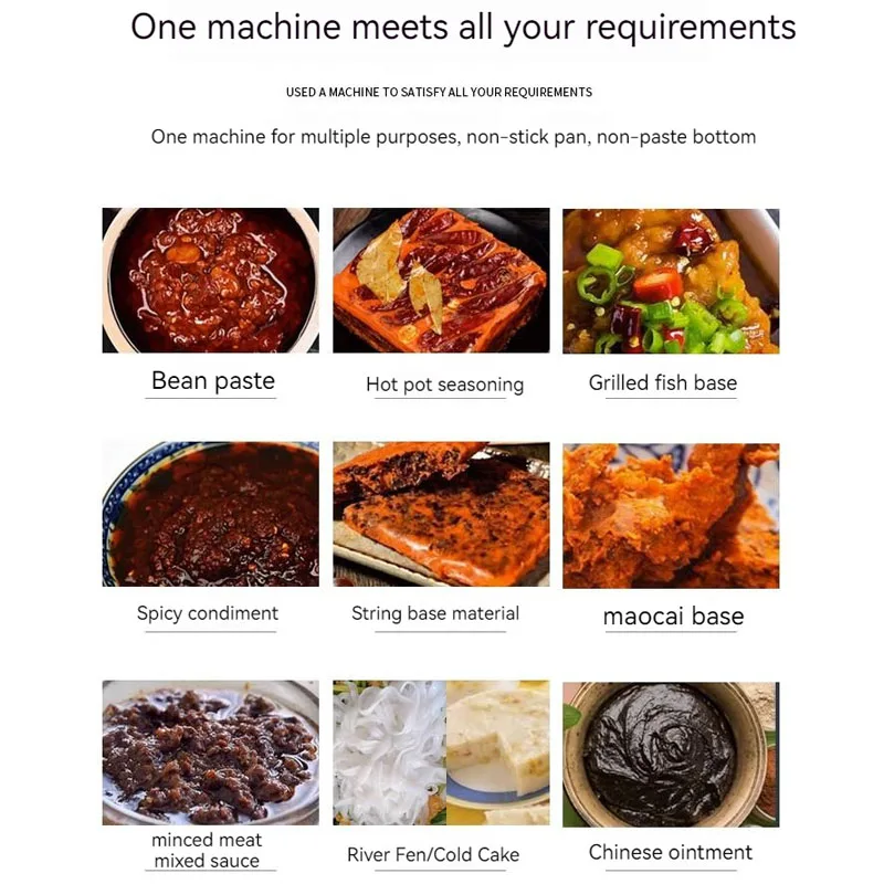 220V Stir-fry Machine Automatic Small Hot Pot Bottom Material Mixer Pot Boil jam Sauce Chili Sauce Fried Stuffing Frying Machine