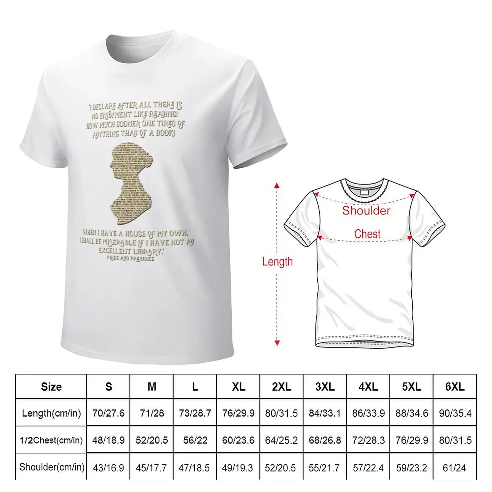 Jane Austen Book quote Pride and Prejudice T-Shirt sports fans aesthetic clothes tshirts for men