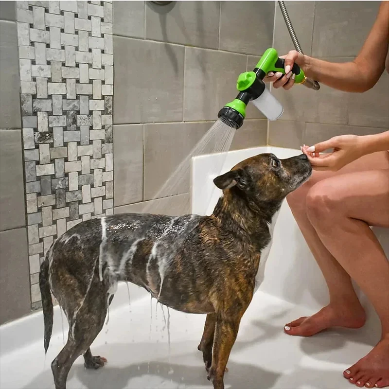 Spruzzatore ad alta pressione ugello tubo doccia per cani pistola 3 modalità regolabile lavaggio per animali domestici pulizia bagno schiuma d\'acqua